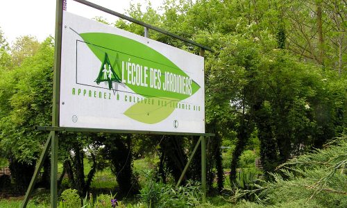 Panneau d'accueil de L'Ecole des Jardiniers à Reims